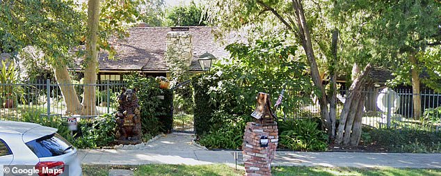 Brynn returned home to their $1.4 million Encino, California mansion (pictured) and got into a 'heated' argument with Hartman while drunk, high on cocaine and with the antidepressant Zoloft in her system - just before 3am she shot her husband three times while he was sleeping