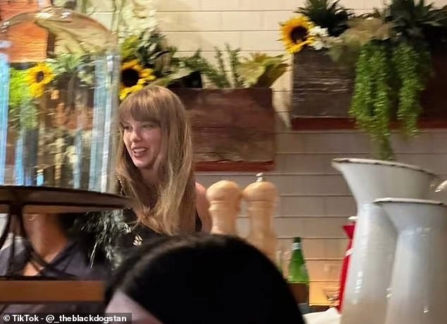 Taylor was all smiles as the high-profile pair broke cover for the first time in two months