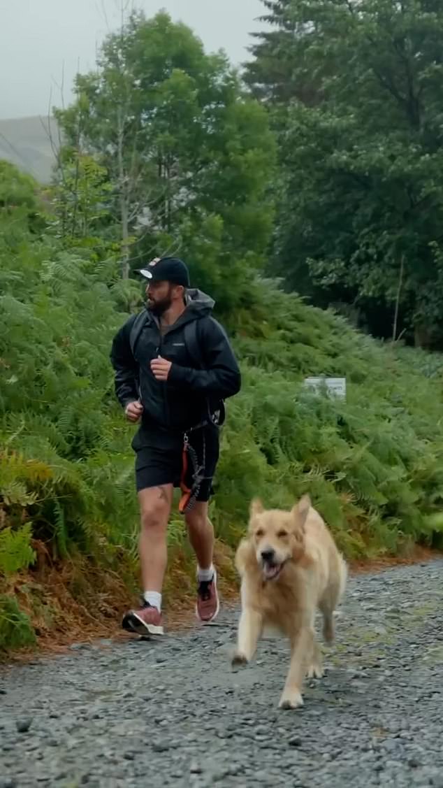 Mr Hutchcraft was joined by his three-year-old golden retriever, Buddy, for a stretch from France to Turkey