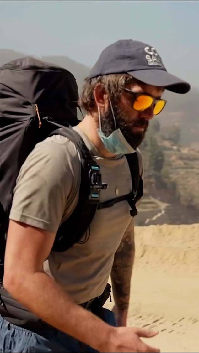 The intrepid explorer was followed by a small team of cameramen, documenting each step along his journey
