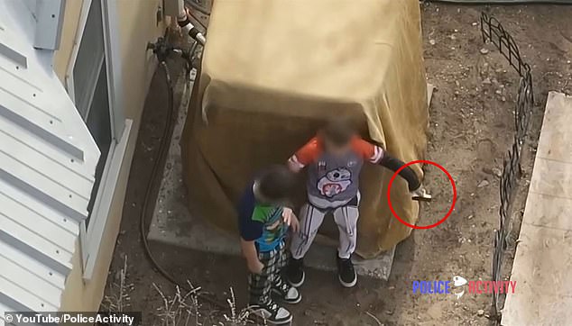 The footage from up above was captured by drone in which the weapon can be seen