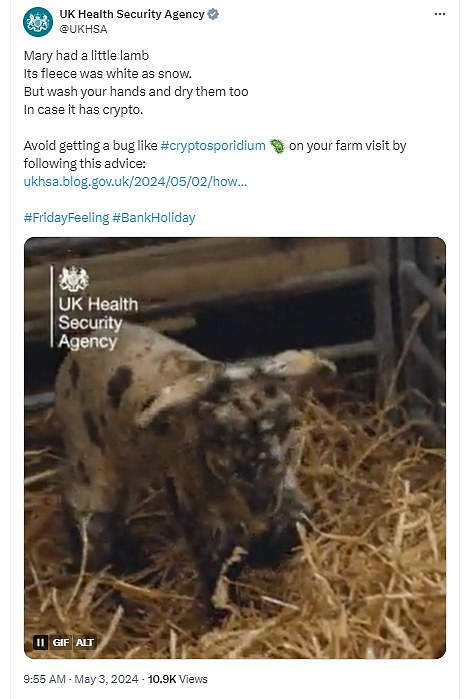 Michael's case comes after the UKHSA issued a warning last year about the risk of cryptosporidium infection from farm visits