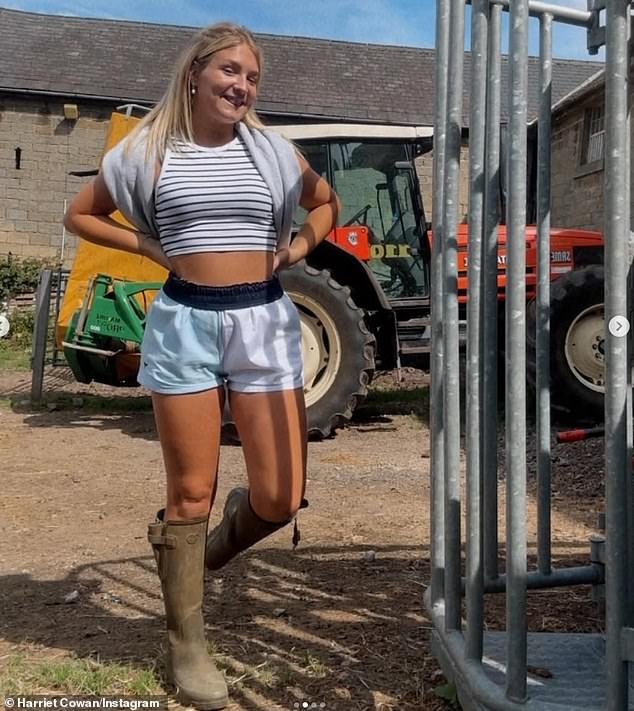Harriet's step-sisters believe the farmer will lap up the attention of her new found fame, claiming fame is something she has always craved and she's only doing the show to 'boost her social media following' (Pictured: Harriet Cowan)
