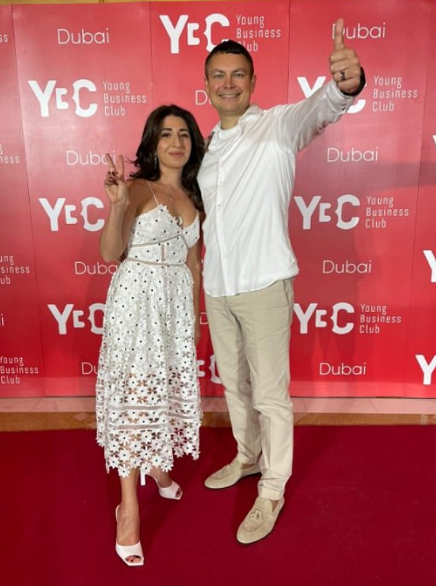 The whereabouts of the head of the other part of the network, Russian businessman Georgy Rossi (right, with Elena Chirkinyan), are currently unknown