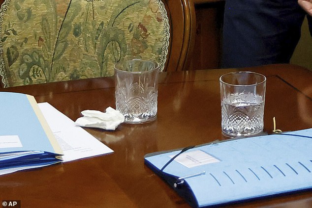 The French government quickly clarified that the country's leader had picked up a tissue