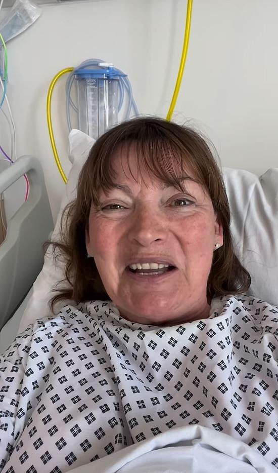 Lorraine (pictured) is currently recovering from surgery after getting her fallopian tubes and ovaries removed