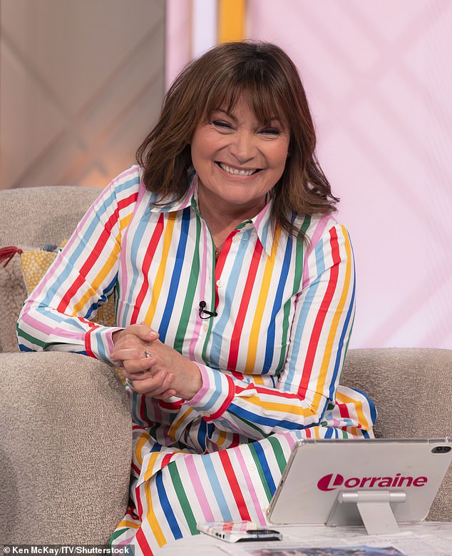 Lorraine (pictured) has had her titular show on ITV since 2010, and has had help presenting from Christine Lampard and Ranvir Singh