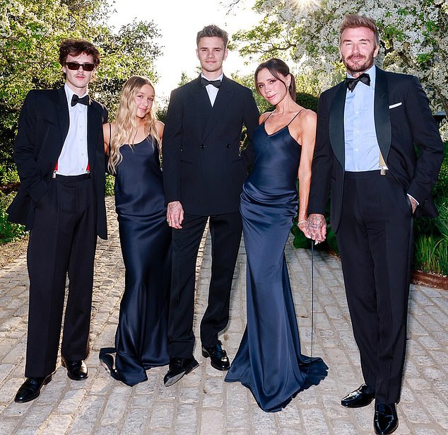 The family celebrate David's 50th without Brooklyn and Nicola in the Cotswolds, one of five parties the couple did not attend