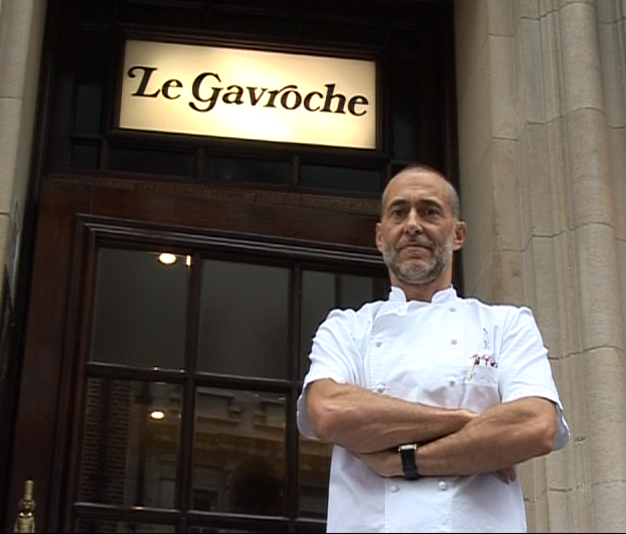 Chef Michel Roux Jr. outside Le Gavroche restaurant in London.