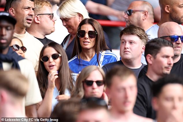 Vardy took in the action in the company of other fans as Leicester drew 2-2 at the City Ground