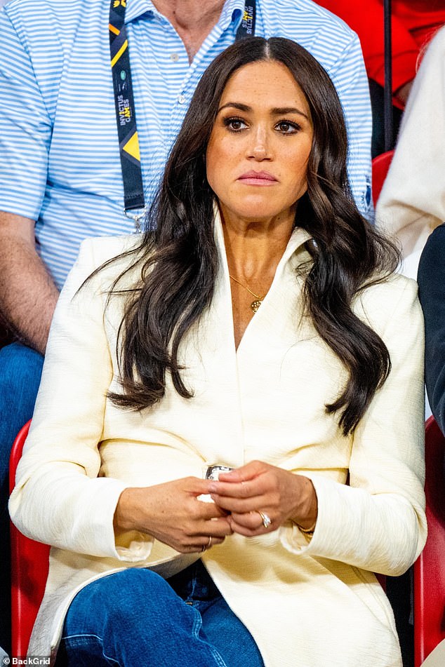 Meghan earlier this year. In the column, written for The Sun, Clarkson said he hated the Duchess of Sussex on 'a cellular level' and wanted to see Meghan paraded through the streets, naked, while people threw excrement at her