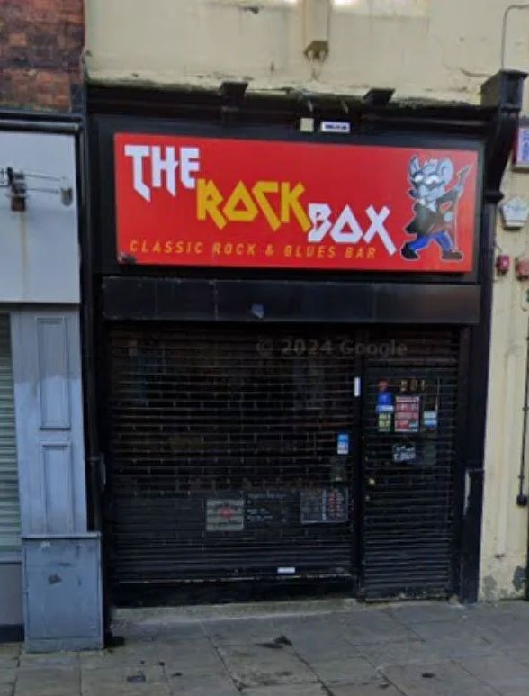 The Rock Box Classic Rock & Blues Bar storefront.