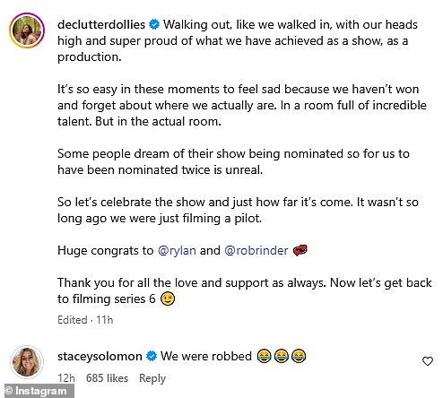 Meanwhile, the wife of Joe Swash also made her feelings clear in the comments section of her co-star Dilly Carter's somewhat more gracious post