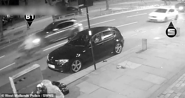 CCTV captures the Seat Leon driven by Abdirahman Ibrahim pursuing the e-bikes.