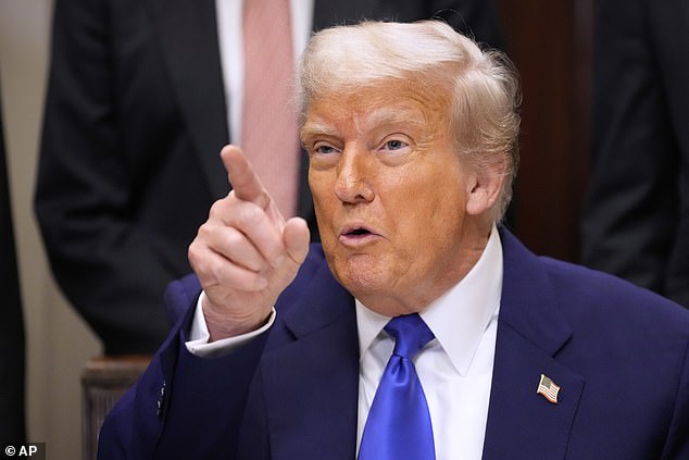 President Donald Trump speaks to reporters about the gifted jet