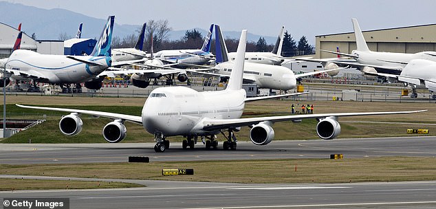 A Boeing 747-8 Intercontinental airliner