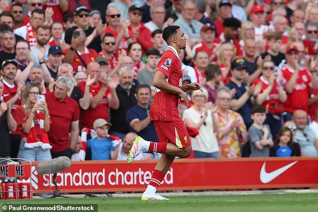 Alexander-Arnold was booed by large sections of the Anfield crowd after being brought on