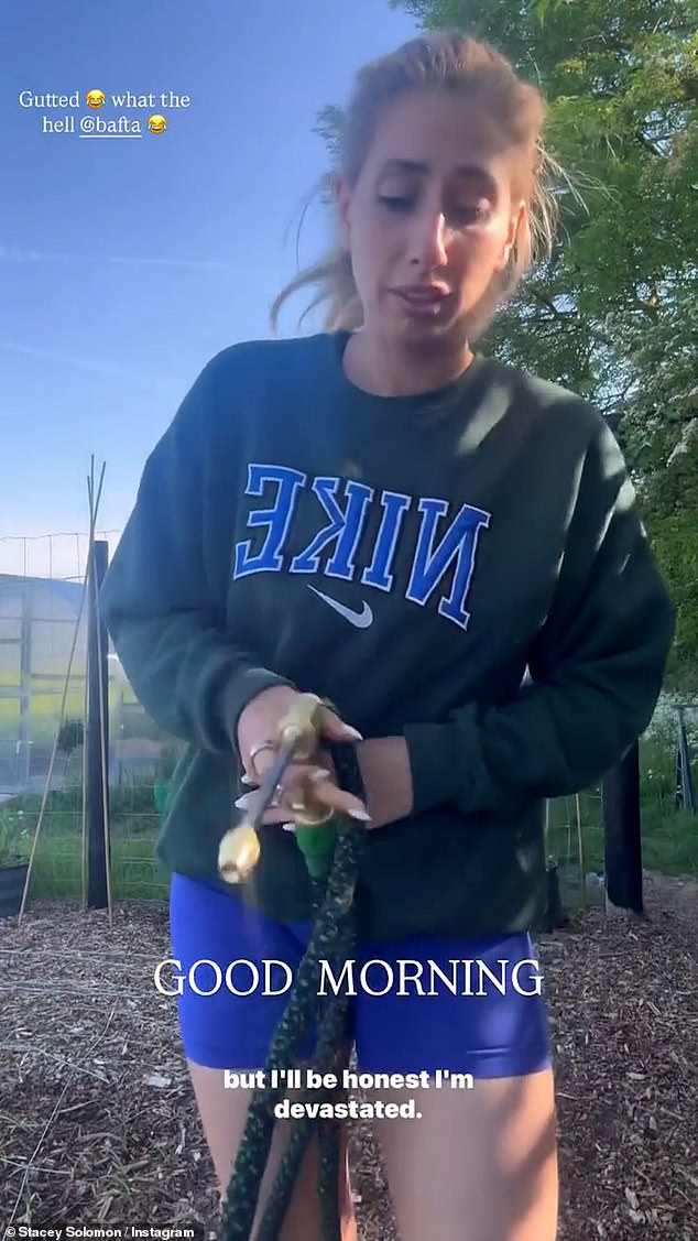 However, while she congratulated the winners, Stacey couldn't help but reveal how 'gutted' she was for her team who 'deserved' the award as she declared that they were 'robbed'