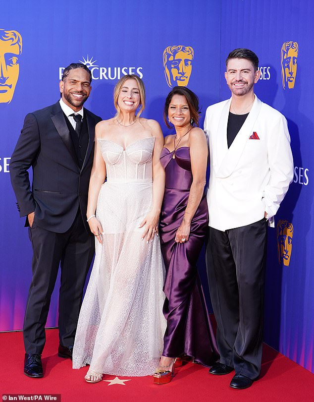 Stacey revealed how her team 'deserved' to win a prize during the prestigious ceremony [L-R Sort Your Life Out's Robert Bent, Stacey, Dilly Carter and Iwan Carrington]