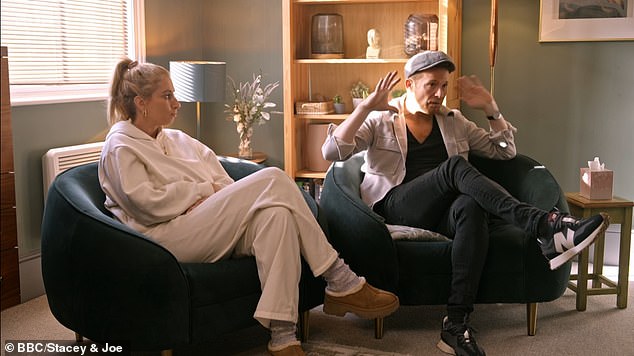 In recent weeks, fans have been seeing a different side to Stacey on her reality show, titled Stacey & Joe (pictured on the show with Joe Swash)