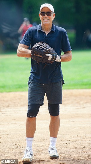 In pictures posted on social media, the Oscar-winning actor wore a navy blue polo shirt and shorts, also donning knee braces, white Adidas shoes and sport socks
