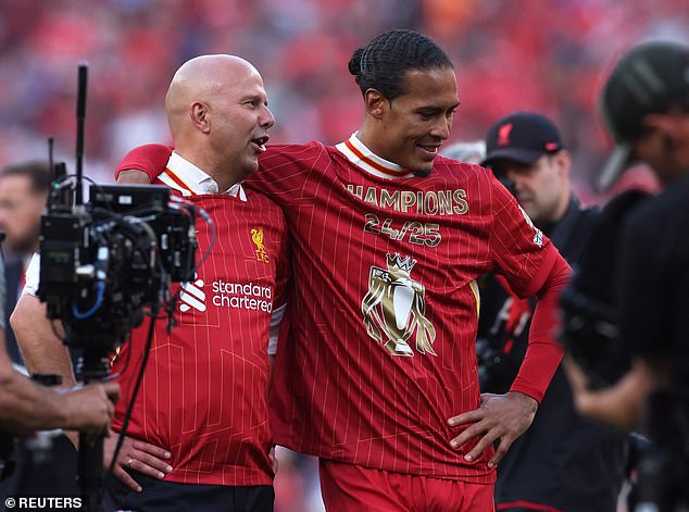 Slot led the celebrations when his Liverpool side were confirmed champions a fortnight ago