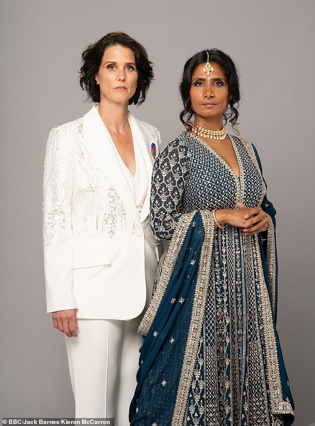 Pictured with Balvinder Singh in an EastEnders publicity shot. The actress joined the BBC show in 2021