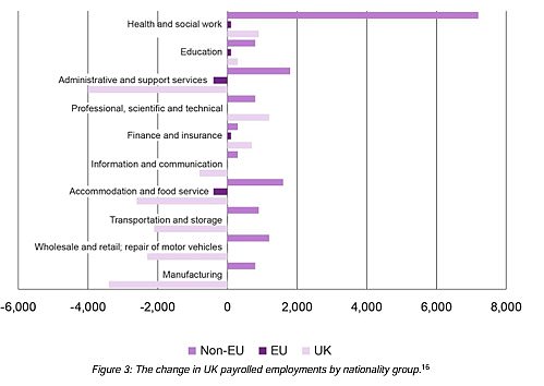 The Home Office assessment highlighted the lack of English among low-skilled migrants, and the surge in immigrant workers in health and social care