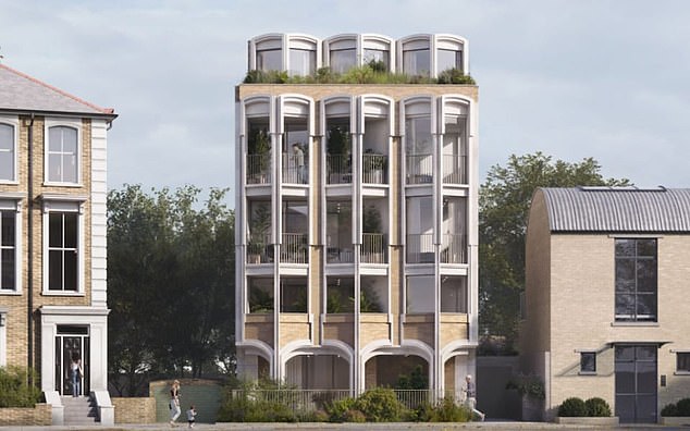HGG, the property company behind the scheme, said that the block (pictured) would 'deliver new housing on a brownfield site in an accessible location in line with national and local planning policy objectives'