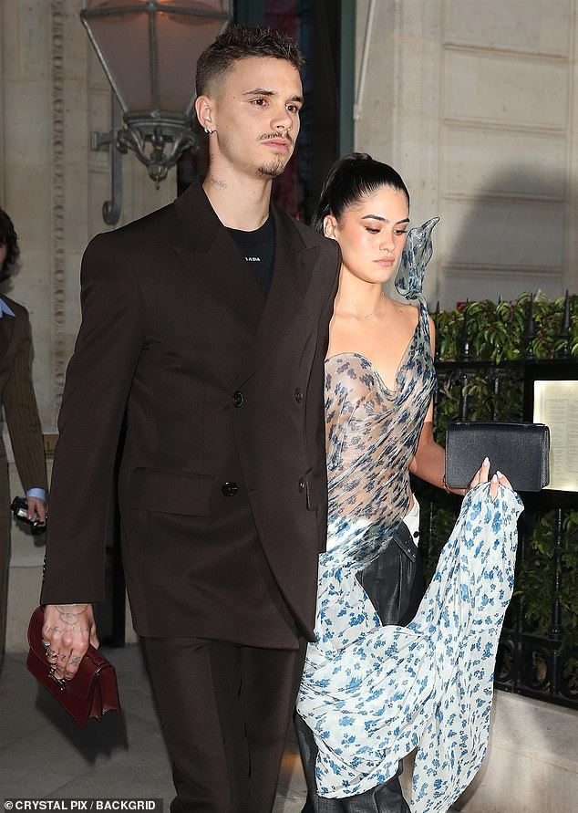 Brooklyn was previously friends with model Kim Turnbull, but relations soured when she began dating his brother Romeo (pictured in March)