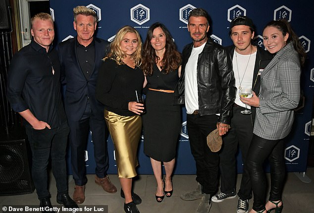 Brooklyn was also pals with Jack's sisters Megan (pictured far right) and Holly, no doubt due to their parents' close friendship