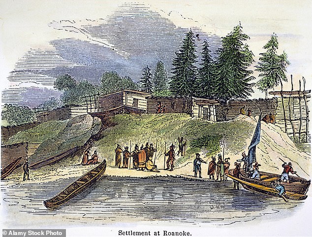 The lore of Roanoke became popular in the 19th Century, when this wood engraving was produced