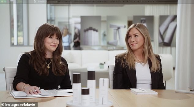 As the advert begins, the LolaVie team tell Jennifer they're 'excited' to show her the brand's new commercial before playing the clip