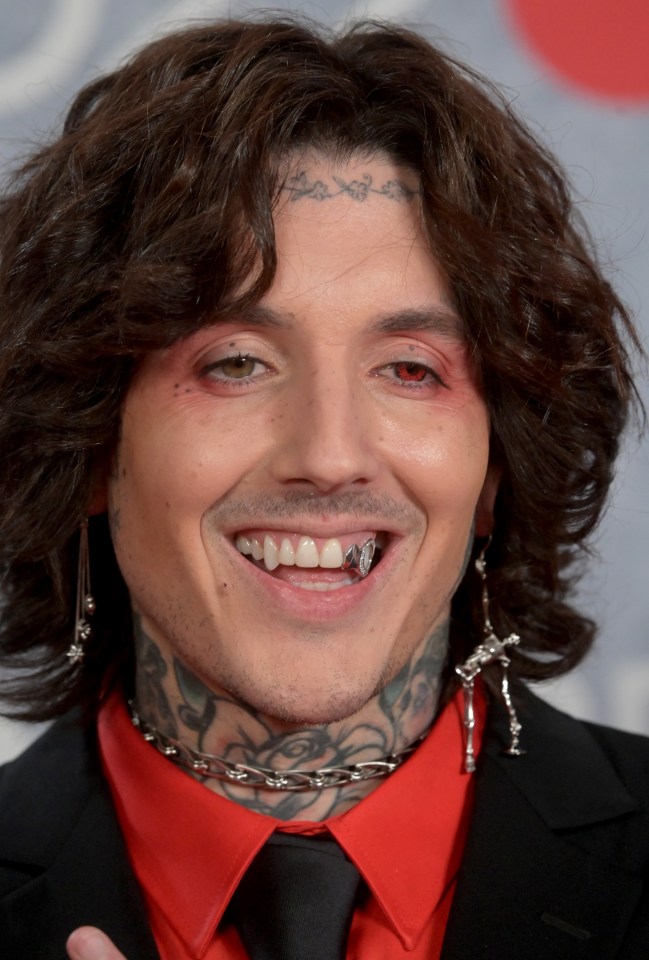 Oliver Sykes of Bring Me The Horizon at the BRIT Awards 2022.