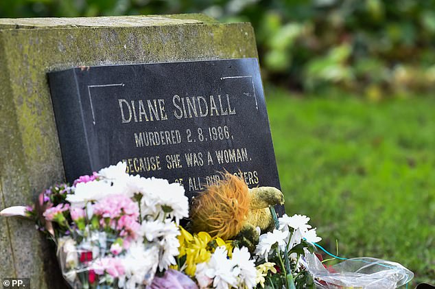 A memorial tablet on a grass verge near the scene of Ms Sindall's murder
