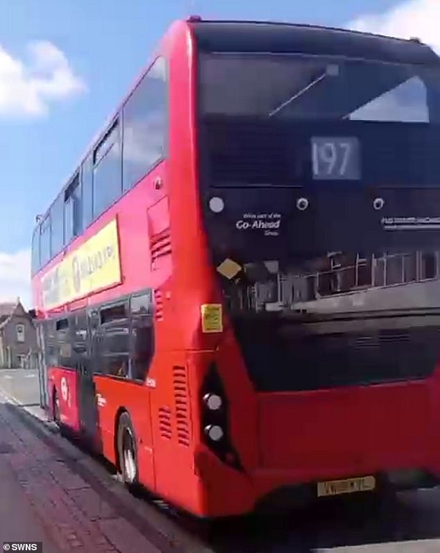 The male bus driver shut the doors in the mother and son's faces before driving off after refusing to lower the ramp for them