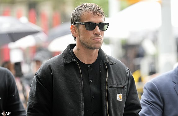 Alex Fine, husband of Cassie Ventura, arrives at Manhattan federal court, Tuesday, May 13, 2025, in New York. (AP Photo/Seth Wenig)