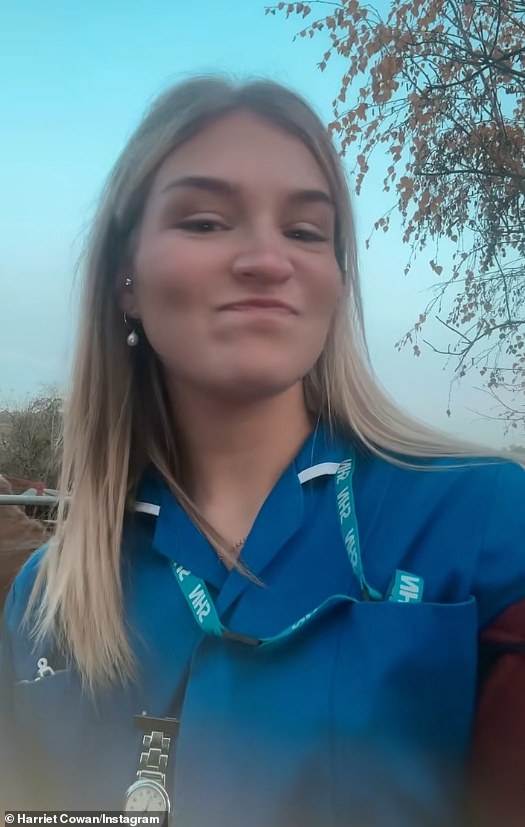 As well as working on the farm, Harriet is a nurse - having gained her qualification at the University of Derby