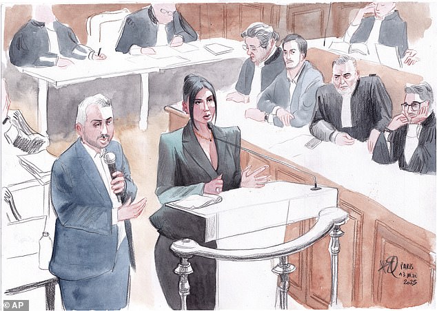 While Kim took to the stand, sketch artists were on hand to recreate her famous appearance, but in this instance it seemed to miss the mark