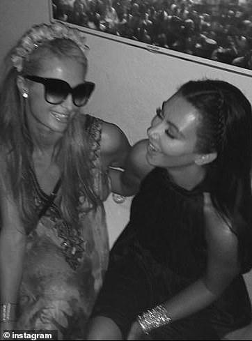 Paris Hilton - who West said he desired to have a child with at one point - was seen sharing a laugh with her longtime friend and former assistant Kardashian at the bash