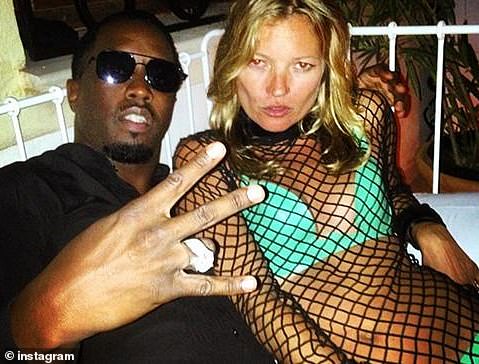 Combs, pictured with Moss, initially posted pictures of the August 1, 2014 party to social media prior to deleting them