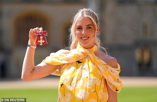 At yesterday's investiture ceremony, Hodgkinson was made MBE after winning gold at the track event at last year's Paris Olympics - making her the first British track and field star to win Olympic gold since Sir Mo Farah back in 2016