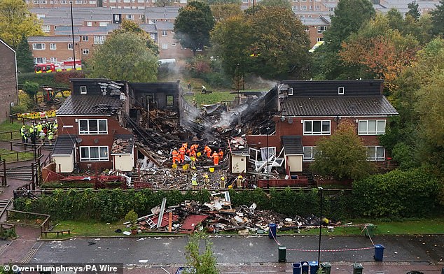 A blast ripped through the building on Violet Close in Benwell, Newcastle, in October last year
