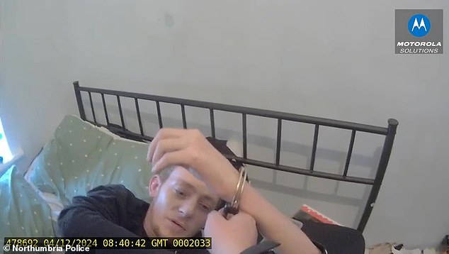 Northumbria Police bodyworn footage shows officers arresting Galbraith on December 4, 2024
