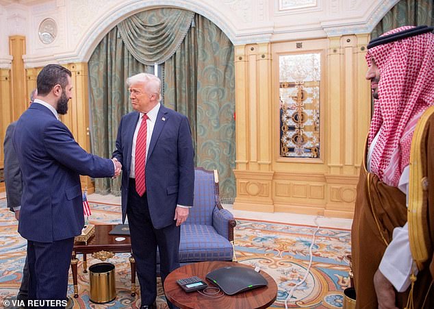 President Donald Trump met with Syrian President Ahmed al-Sharaa in Riyadh