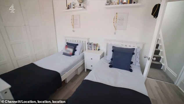Georgie was delighted to see that many of the bedrooms boasted built-in storage (pictured) - something which the studio flat in Kent lacked