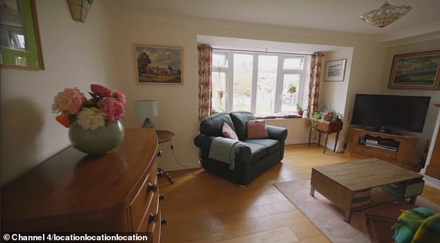 While Anne admitted the area was convenient, Tom said he couldn't stop thinking about the first home they had already seen (pictured, the living space)