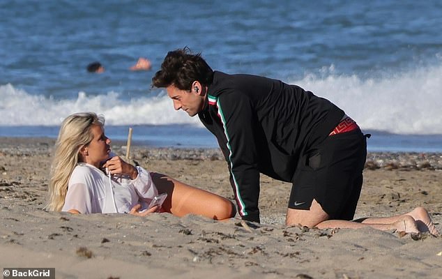 Just days before the incident Argent and Artursson were pictured looking happy on the beach (picured May 2)