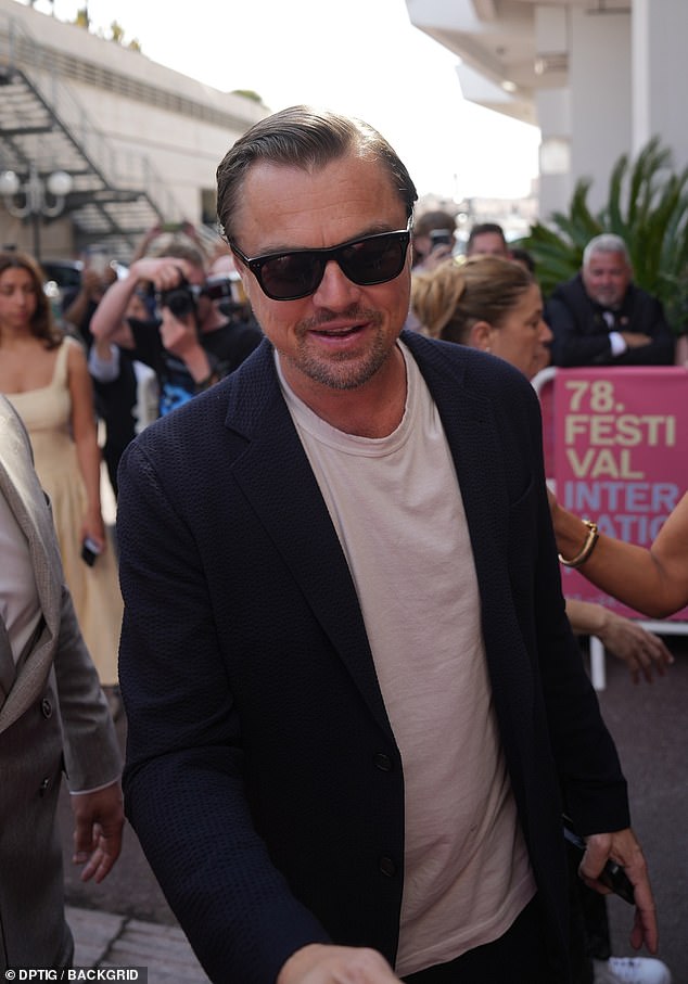 Leonardo DiCaprio, 50, stepped out in a casual ensemble in Cannes before the Mission Impossible premiere earlier on Wednesday