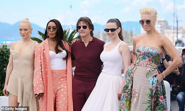 Pom Klementieff, Angela Bassett, Tom Cruise, Hayley Atwell and Hannah Waddingham all posed at the Cannes Film Festival's Palais des Festivals on Wednesday morning